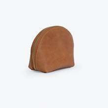 Load image into Gallery viewer, Halfmoon Makeup Pouch in Camel Leather
