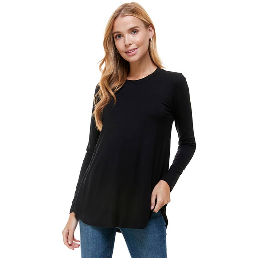 Soft Crew Neck Long Sleeve Top
