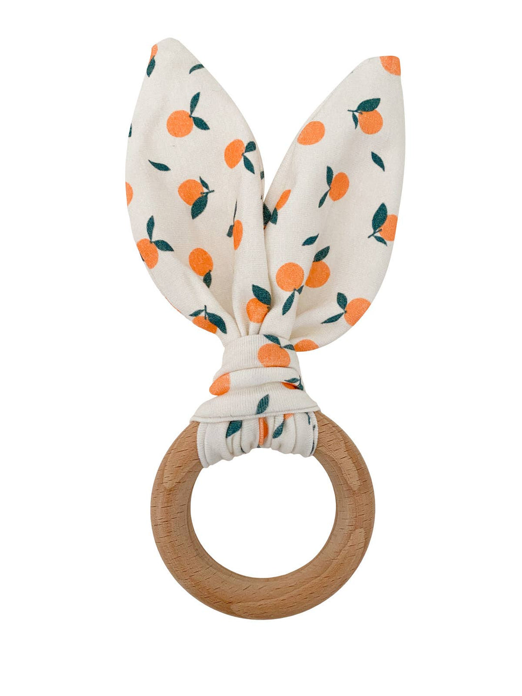 Crinkle Bunny Ears Teether- Clementine