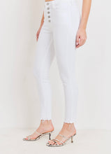 Load image into Gallery viewer, White Button Up Skinny W/ Hem Scratch
