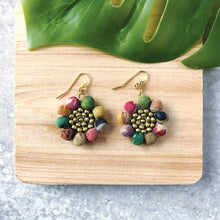 Load image into Gallery viewer, *Back In Stock!* WorldFinds Kantha Sunflower Earrings
