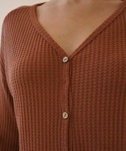 Load image into Gallery viewer, Waffle Button Pullover Top
