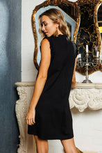 Load image into Gallery viewer, Black Ruffle Mock Neck Dress
